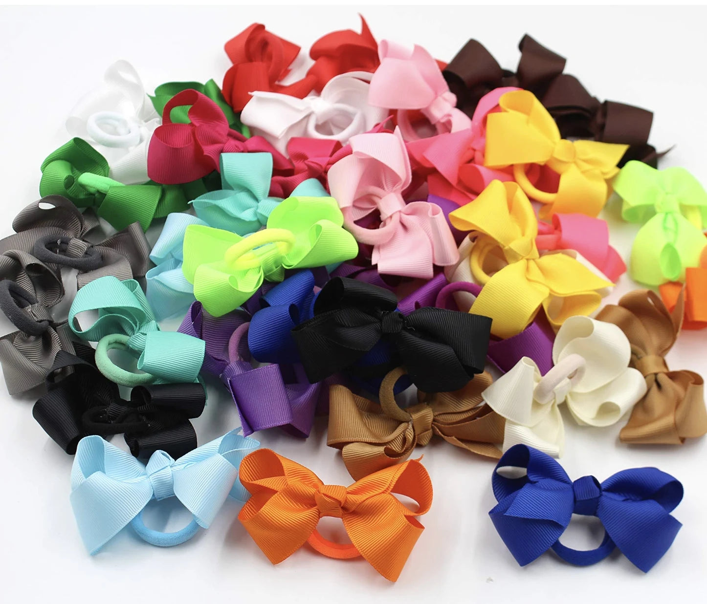 Boutique Hair Bows Elastic Ties Kids Children Rubber Bands Ponytail Holders Hair Bands for Baby Girls Gifts