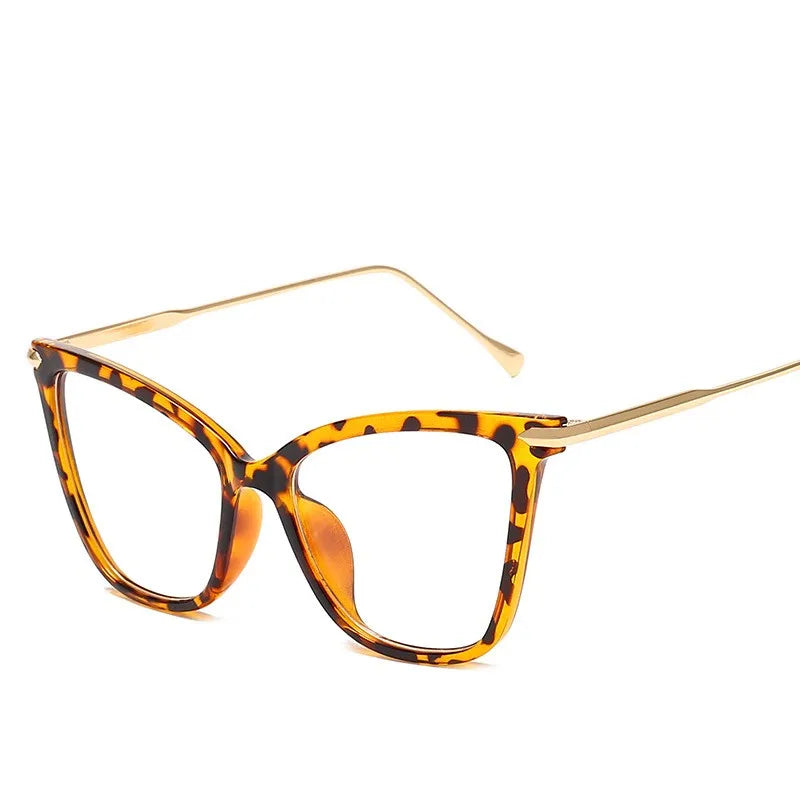 Ladies Cat Glasses Frames Women Sexy Oversized Metal Frame Brand Designer Optical Glasses Fashion Computer Office Glasses